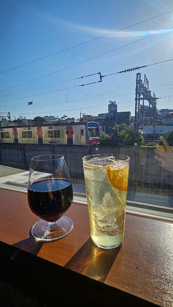 a drink at a bar